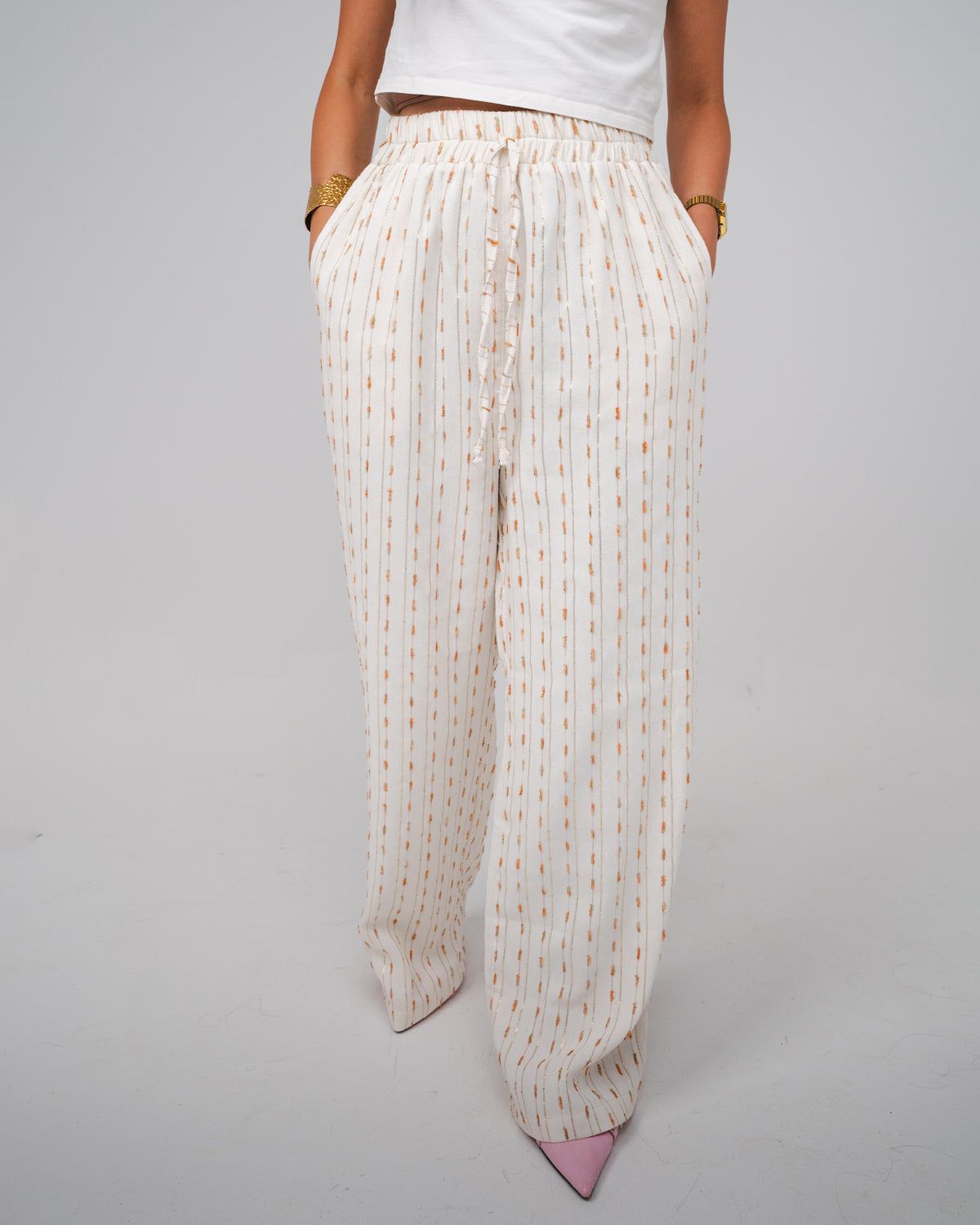 Signature Striped Linen Pants.