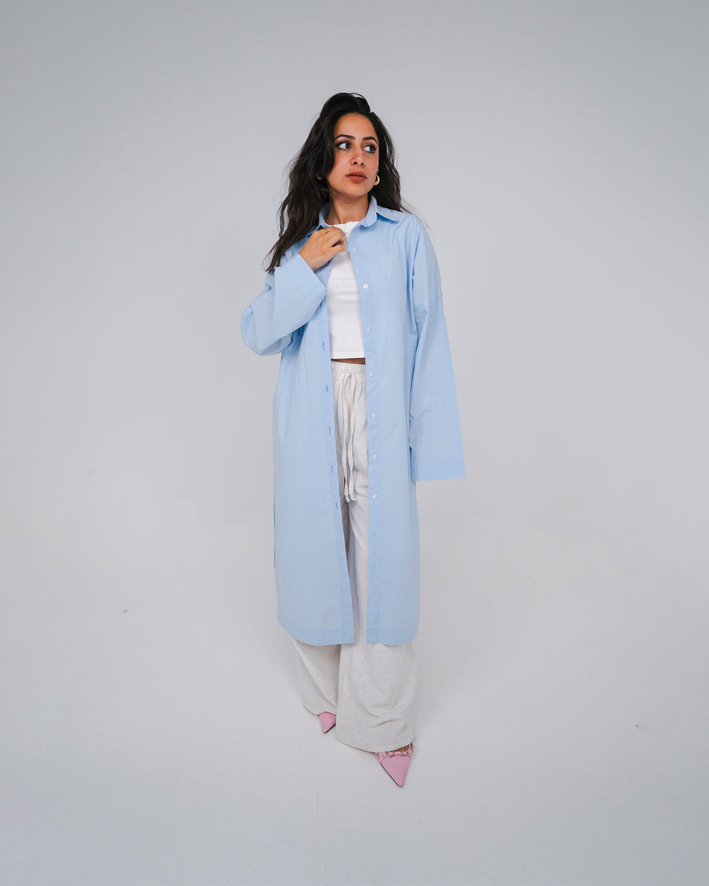 BEES Essential Cotton Poplin Shirt – Light Blue