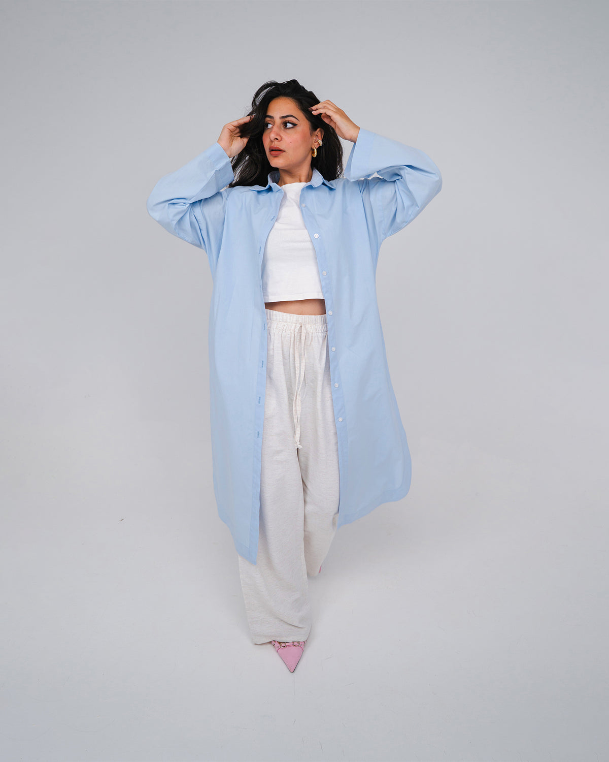 BEES Essential Cotton Poplin Shirt – Light Blue