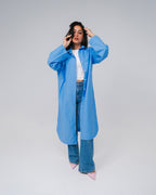 BEES Essential Cotton Poplin Shirt – Striped Blue