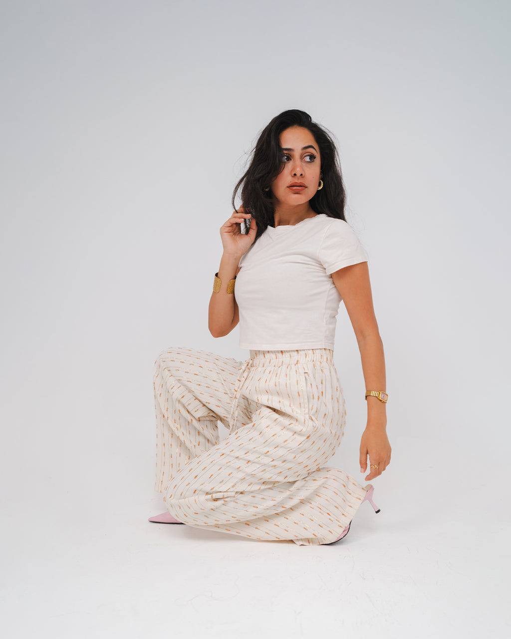 Signature Striped Linen Pants.
