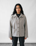 Wool-Blend Shacket | Oversized Utility Jacket with Pockets – grey