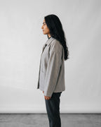 Wool-Blend Shacket | Oversized Utility Jacket with Pockets – grey