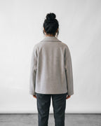 Wool-Blend Shacket | Oversized Utility Jacket with Pockets – grey