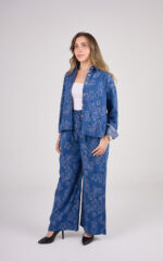 The Flory Embroidered Cotton Denim-Effect Set. - Image 3