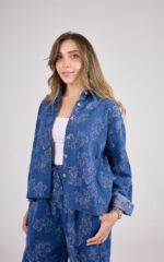 The Flory Embroidered Cotton Denim-Effect Set. - Image 4