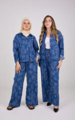The Flory Embroidered Cotton Denim-Effect Set. - Image 5