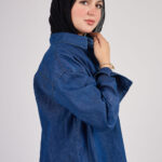 Bees Denim Shirt - Deep Blue