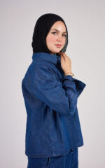 Bees Denim Shirt - Deep Blue