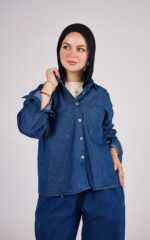 Bees Denim Shirt - Deep Blue - Image 3