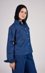 Bees Denim Shirt - Deep Blue - Image 4