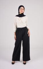 Bees Essential Scuba Wide-Leg Trouser - Black - Image 6