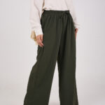 Bees Essential Scuba Wide-Leg Trouser - Olive