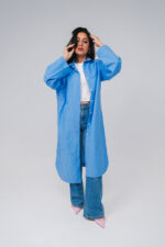 BEES Essential Cotton Poplin Shirt - Striped Blue - Image 2